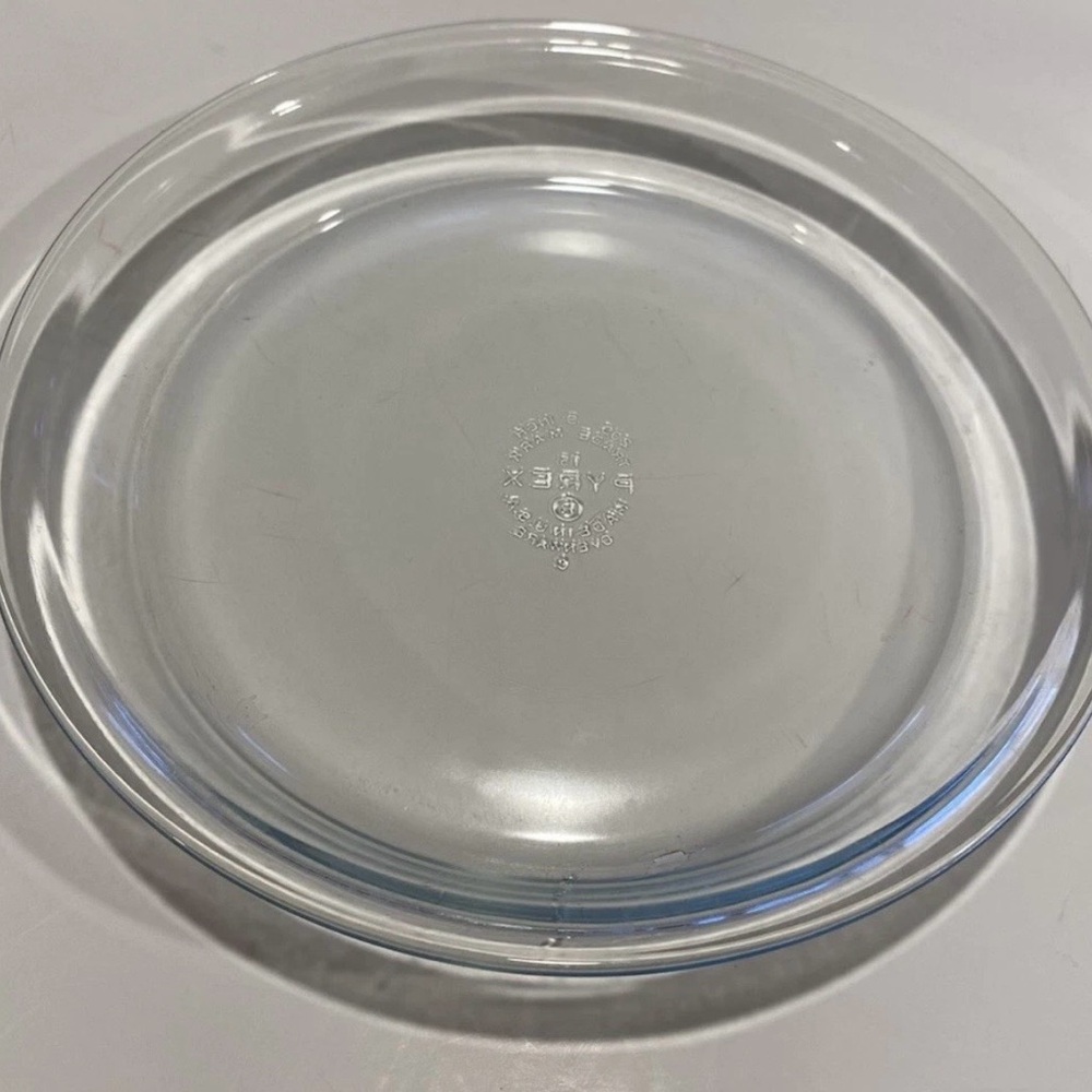 Vintage Pyrex Pie Plate 9'' Clear Glass Baking Dish Flat